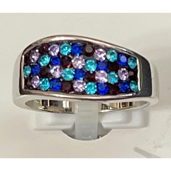 NWT Sparkle Allure Pure Silver Plated Crystal Ring Size 8  **NEW** - Picture 3 of 3